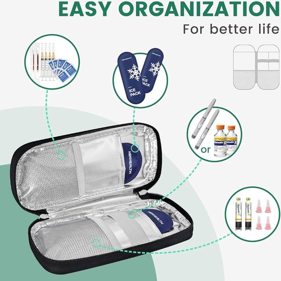 CURMIO Insulin Diabetiker Tasche, Insulin Kühltasche für Medikamente