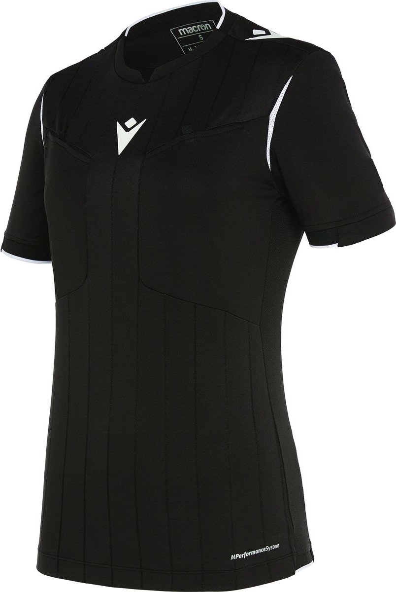 Macron Stephanie Scheidsrechtersshirt Korte Mouw Dames - Zwart / Wit | Maat: XL