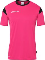Uhlsport Squad 27 Shirt Korte Mouw Kinderen - Roze / Zwart | Maat: 128