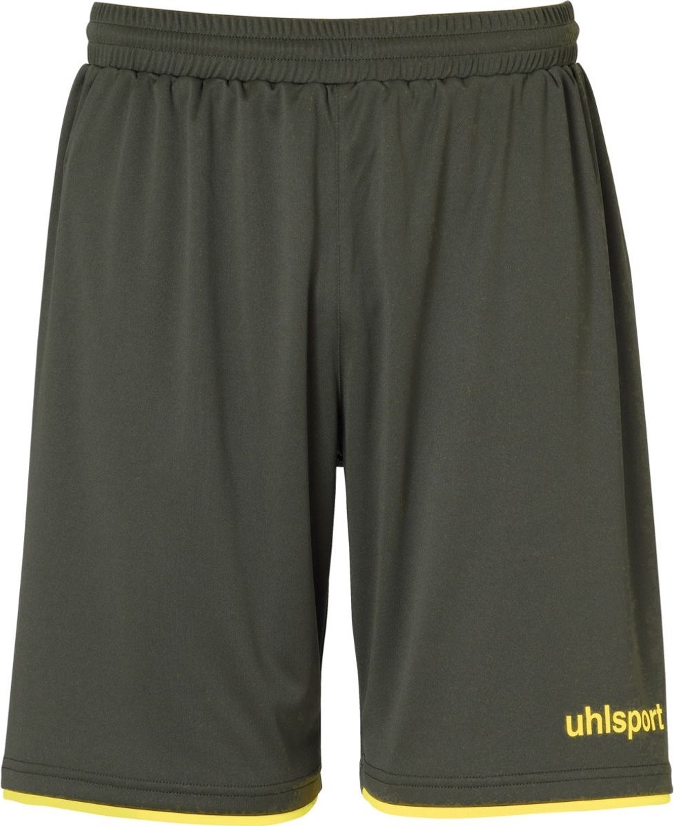 Uhlsport Club Short Kinderen - Olijf / Fluogeel | Maat: 152