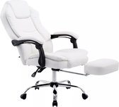 In And OutdoorMatch Premium Bureaustoel Emilie - Op wielen - Wit - Ergonomische bureaustoel - Voor volwassenen - Gamestoel Kunstleer - In hoogte verstelbaar