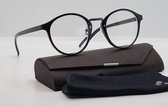 Afstand bril op sterkte -1,0 met brillenkoker - Bijziend bril - GEEN LEESBRIL -1.0 - zwarte montuur - lunette - 003 Aland optiek / ronde bril / elegante bril met brillenkoker en microvezeldoekje
