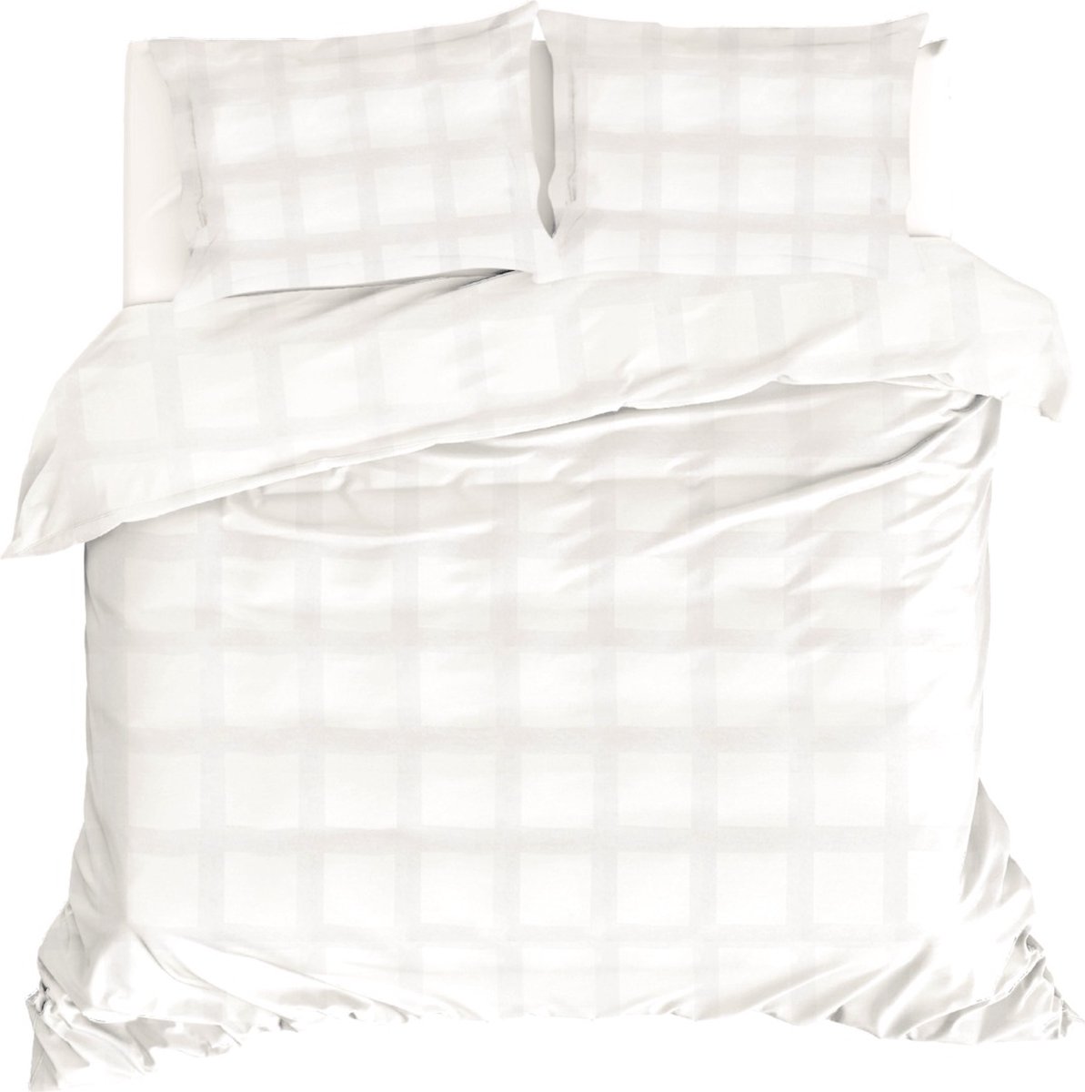 Linolux Dekbedovertrek Quadrant Offwhite 1 persoons