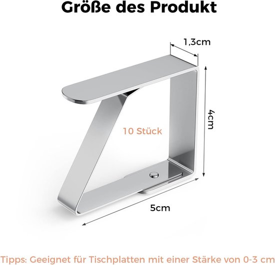 Misounda 4 stuks tafelkleed clips, tafelkleed clips voor buitentafels, roestvrij staal dikke tafelkleed klemmen houder, 9x5,5 cm tafelhoes clips buiten, tafelclips voor tuin picknick bruiloft feest Misounda 4 stuks tafelkleed clips, tafelkleed clips voor buitentafels, roestvrij staal dikke tafelkleed klemmen houder, 9x5,5 cm tafelhoes clips buiten, tafelclips voor tuin picknick bruiloft feest