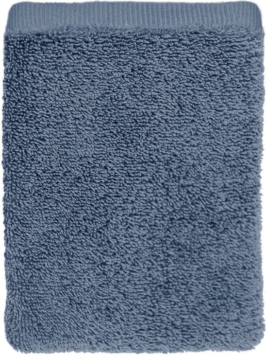 HOOMstyle Washandjes Elegance - 4 stuks - 100% Soft Cotton 650gr - 16x21cm - Blauw