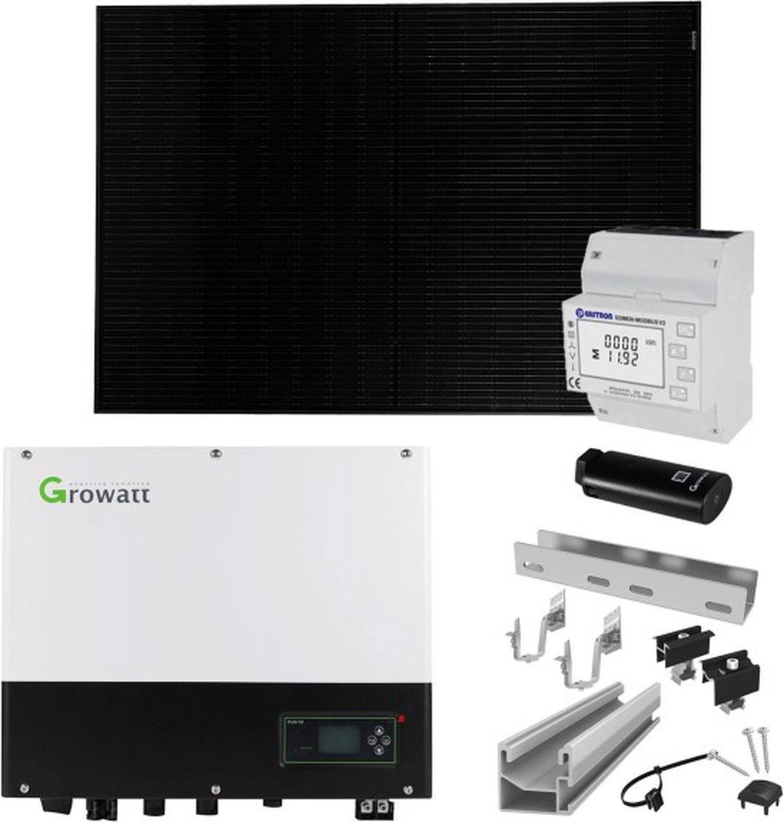 Growatt 6kWp Glas Glas PV-systeem Met SPH4000TL3-BH-UP