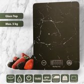Keukenweegschaal - Digitaal - max 5kg - Verschillende Meeteenheden - Keukenprint - Incl Batterij