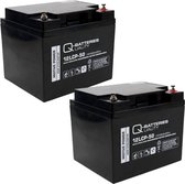 Q-Batteries Batterie de rechange pour scooter Bladez Ambassador DKS500 24 V 2 x 12 V 50 Ah