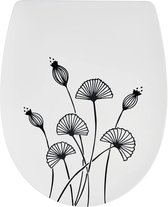 Marbella toiletbril gemaakt van thermoplastisch, zwart bloemendecor