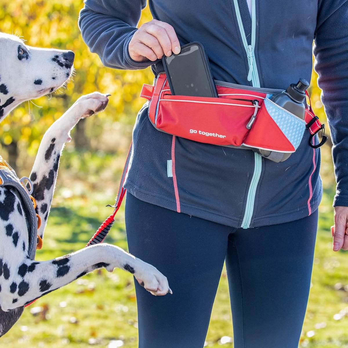 Kurgo On Trail Running Riem, handsfree hondenloopriem, heupriem voor