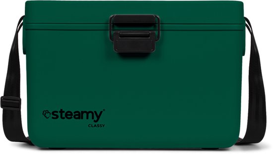 Steamy Classy 12 - Kleine Koelbox incl. divider/ snijplank met Schouderband - 12 Liter - Frigobox - Pine Green
