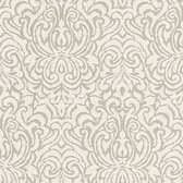 Barok behang Profhome 961933-GU textiel behang gestructureerd in barok stijl mat beige crèmewit 5,33 m2