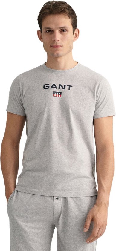 Gant 902319008 Korte Mouwen Ronde Hals T-shirt Grijs S Man