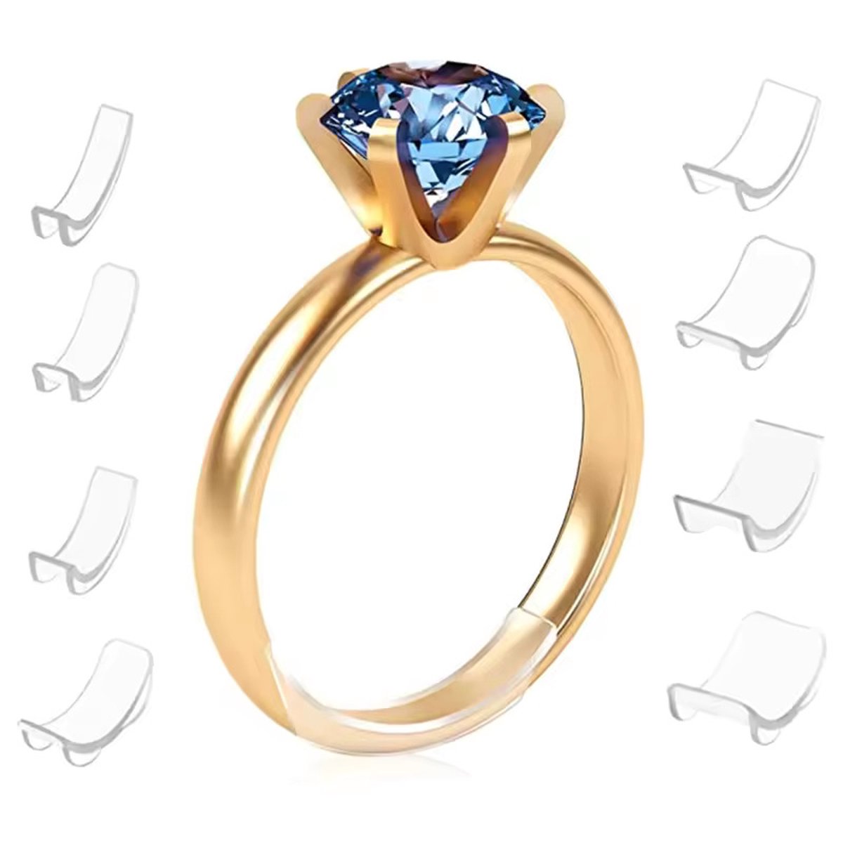 Goedkoopste Joyage Ringverkleiner transparant – 8 stuks - Ring verkleiner onzichtbaar – Ring adjuster – Ring kleiner maken – Gouden ring resizer – Ring sizer verkleinen - Kerstcadeau voor vrouwen - Kerstcadeau voor vriendin