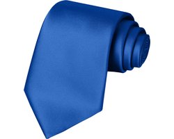 Fako Fashion - Stropdas - Effen - Satijn - 8cm - 145cm - Royal Blauw - Koningsblauw