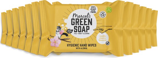 Marcel's Green Soap Hygiënische Handdoekjes – Vanille & Kersenbloesem – 12 x 15 stuks