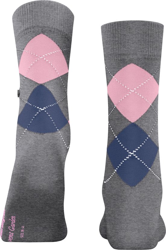 Burlington Covent Garden gedessineerd katoen sokken dames grijs - maat 36-41