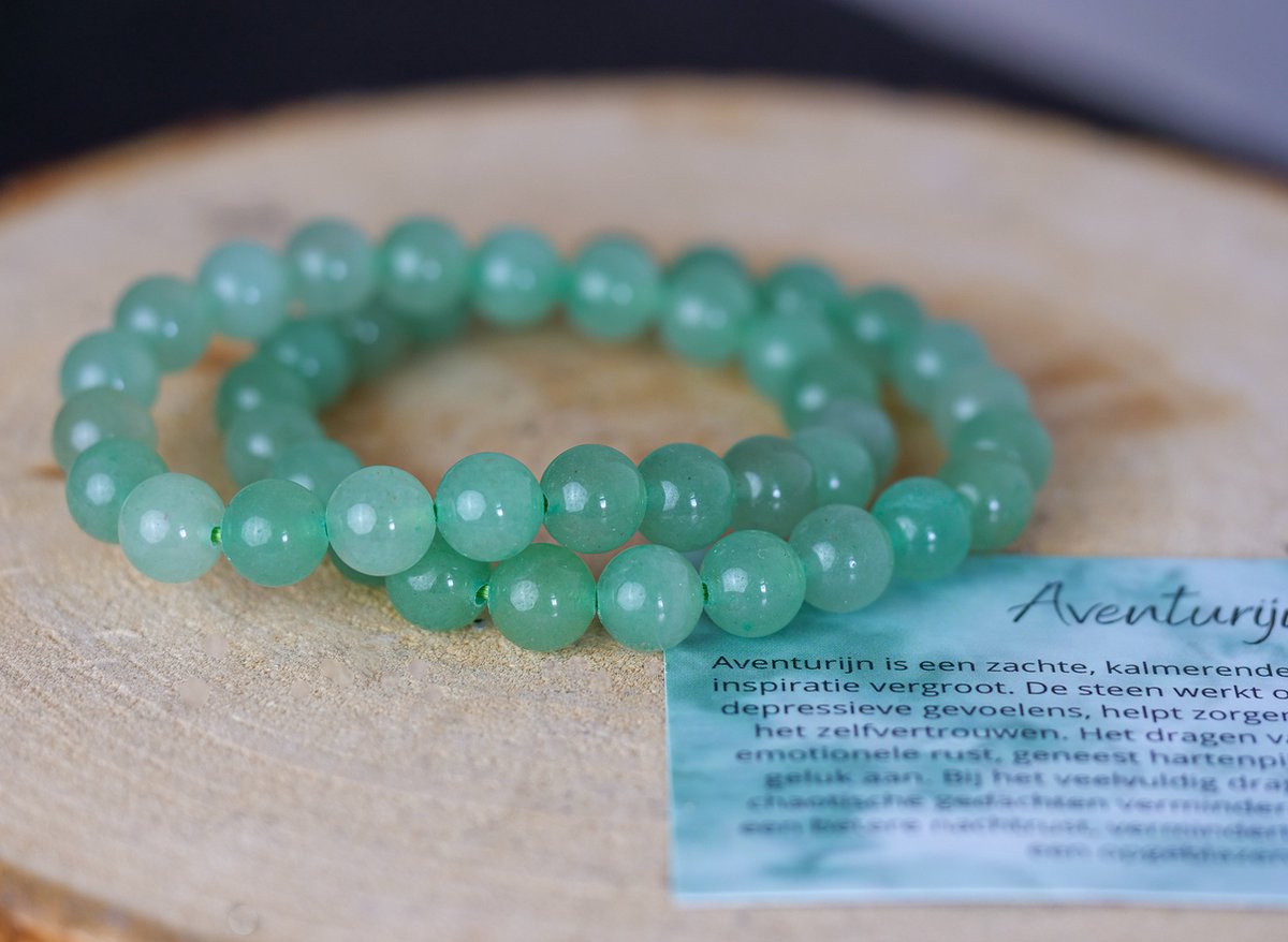 Aventurijn Armband 8mm, Groen Aventurijn, edelsteen - Perfect cadeau voor vrouwen - Inclusief uitleg - Spiritueel - Aventurine - Creativiteit - Inspiratie - Beter Slapen - Ontspanning - 100% NATUURLIJK