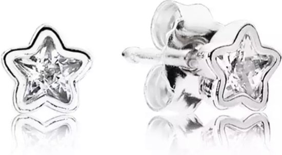 Zilveren Oorbellen - Oorbellen Ster | Oorstekers met zirkonia | 925 Sterling Zilver - Direct uit voorraad - Met 925 Zilver Certificaat - In Leuke cadeauverpakking - Tip voor Moederdag