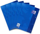 Oxford School Pad A4 ligné 50 feuilles bleu paquet de 5 avec bordure - Acheter Bloc-notes