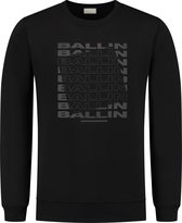 Ballin Amsterdam - Heren Regular fit Sweaters Crewneck LS - Black - Maat M