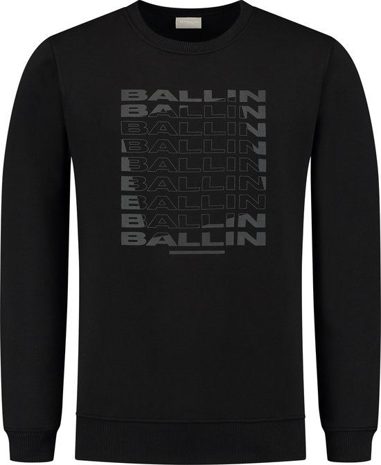 Ballin Amsterdam - Heren Regular fit Sweaters Crewneck LS - Black - Maat M