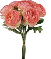 Bouquet de renoncules artificielles roses H40