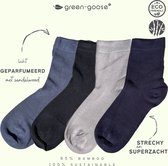 green-goose® Bamboe Sokken Luxe Donker | Maat 39-42 | 4 Paar Gemengde Kleuren | Zacht en Ademend