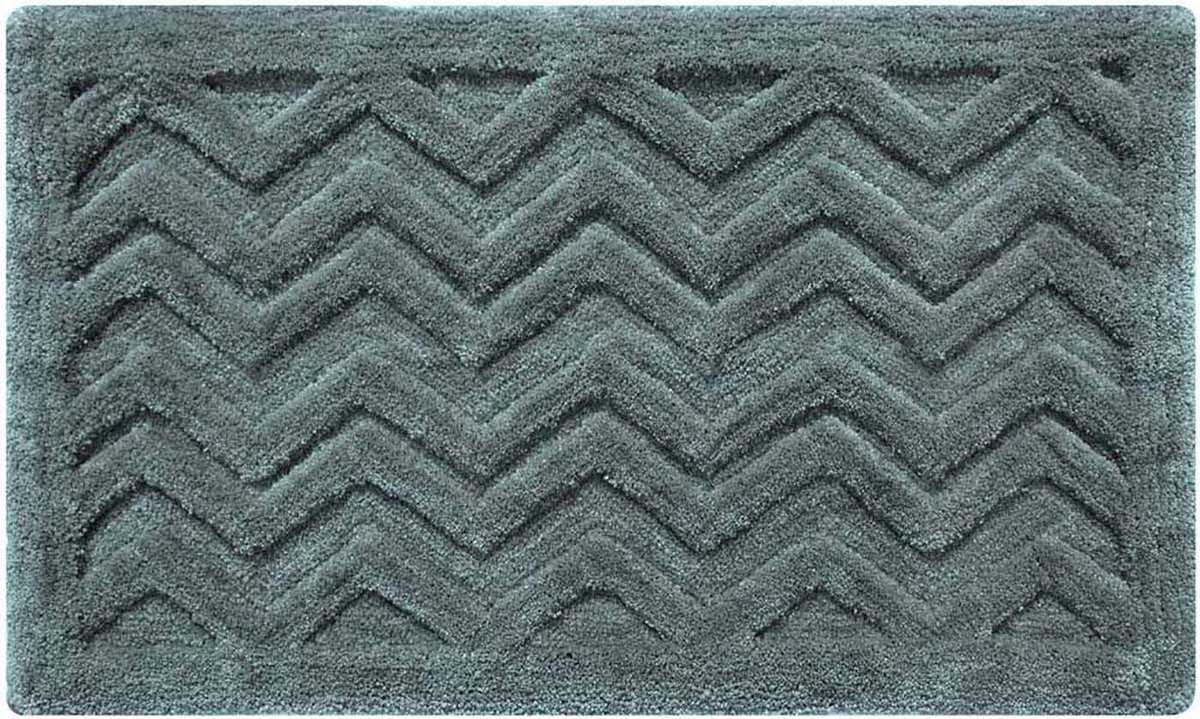 Homescapes grijze Chevron antislip shaggy badmat