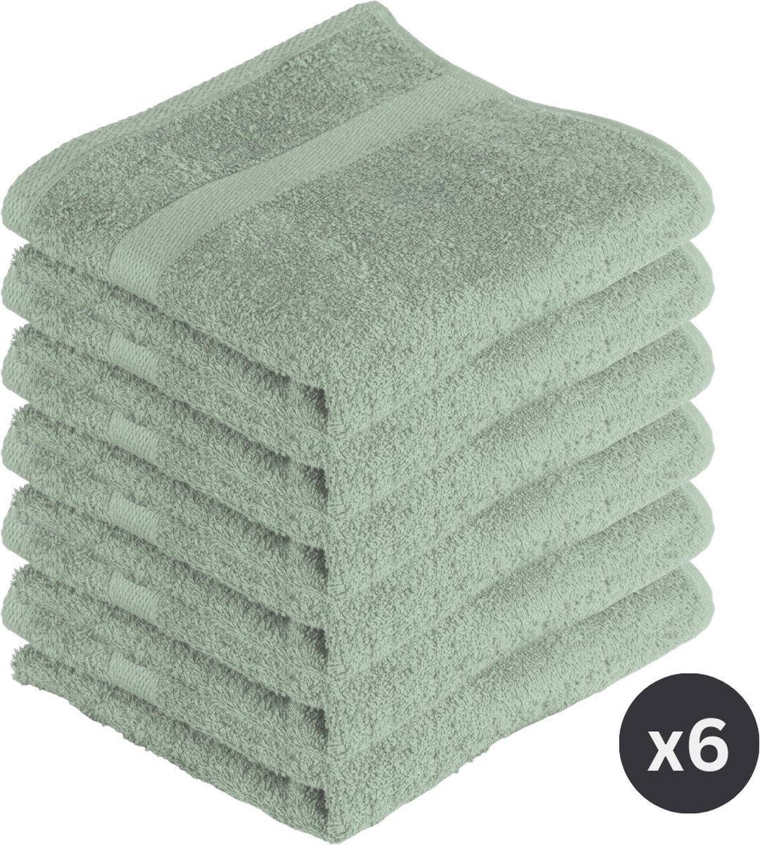 TISECO HOME STUDIO - Handdoek RIVA - SET/6 - 100% katoen - 450 g/m² - 100% katoen - superzacht en zeer absorberend - 50x100 cm - Groen