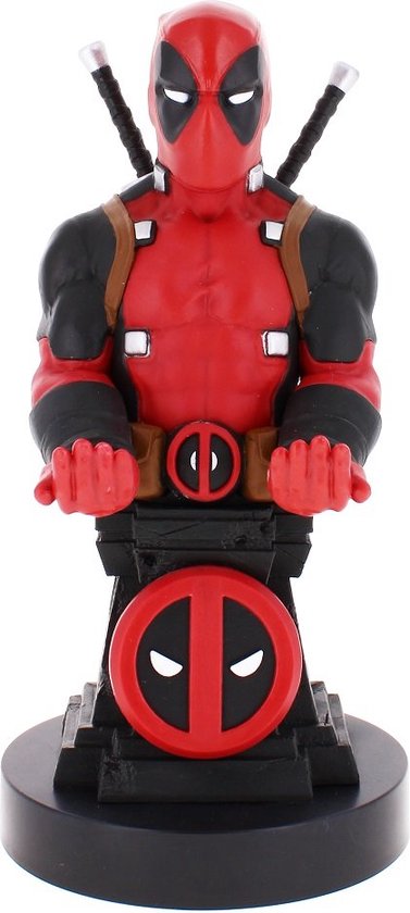 Cable Guy - Deadpool Plinth telefoonhouder - game controller stand met usb oplaadkabel  8 inch