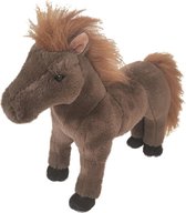 Inware pluche paard knuffeldier - bruin - staand - 28 cm - Dieren knuffels - paarden