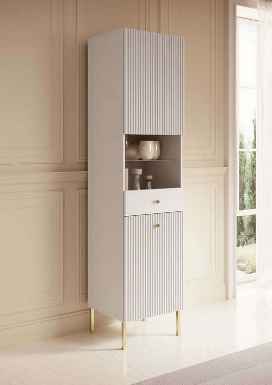 Avignon vitrinekast mdf wit 200x100x40 cm | Buffet- & vitrinekasten