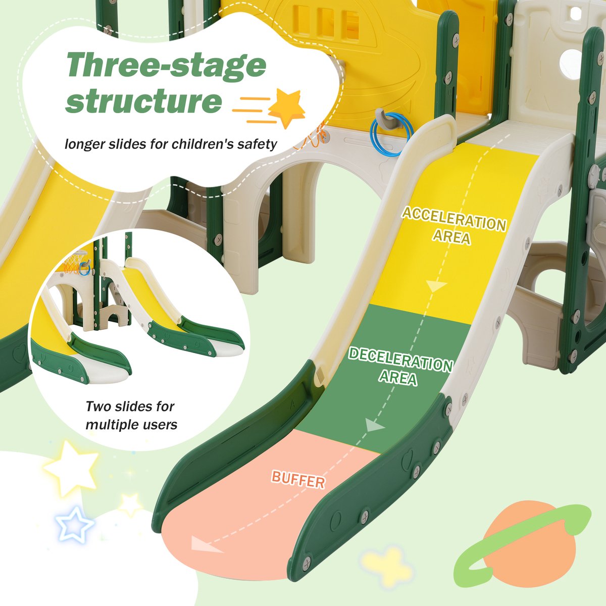 Jouet d'escalade toboggan pour enfants 8 en 1, tables multifonctions avec 2 toboggans