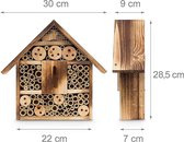 Design insectenhotel met natuurlijke materiaal - Voor bijen, lieveheersbeestjes en vlinders - Om op te hangen28.5 x 30 x 9 cm