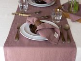 Linen Label - Chemin de table en lin lavé durable 100% européen - 40 x 150 cm - Violet chiné