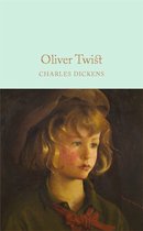 Boek met de titel 'Oliver Twist' van Charles Dickens, met een schilderij van een blond meisje met rode wangen.
