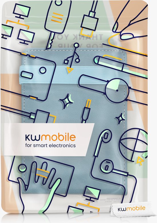 kwmobile e-reader hoesje geschikt voor Kobo Clara HD hoes - E reader flip case van kunstleer - Ereader cover met handgrip en stand - In petrol van Merkloos — afbeelding 5