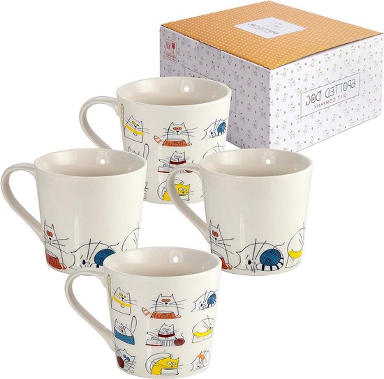 thumbnail: Leonardo Matera Koffiemokken Set Van 4 | 290 Ml, Keramisch, Vaatwasserbestendig | Groen Effectglazuur