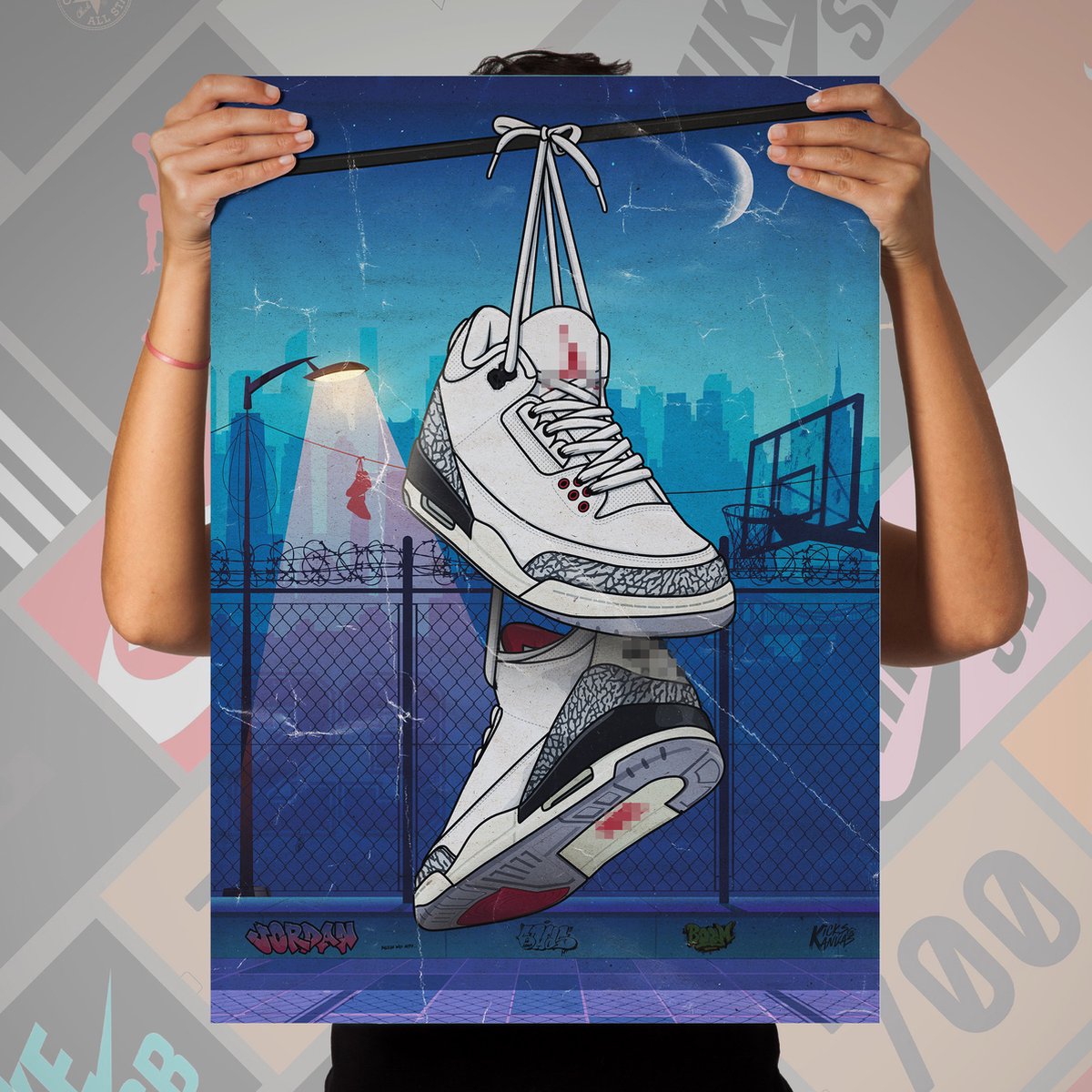Sneaker Poster J3 White Cement