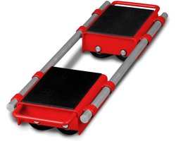 Set transportrollen 6 ton 2 plateaus regelbare lengte MW Tools SRC6