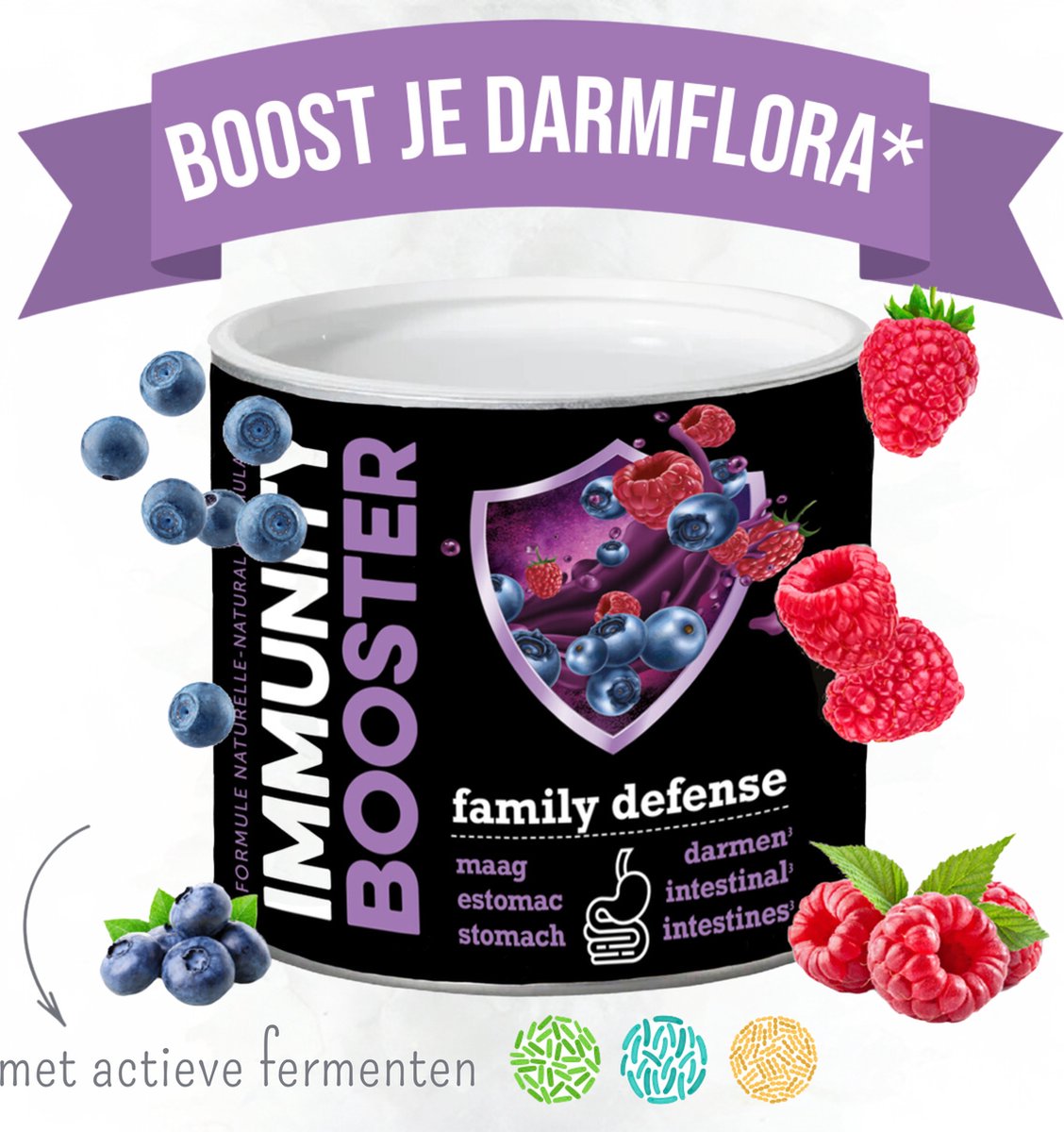 Goedkoopste Immunity Booster Family Defense - Weerstand, Immuunsysteem, Probiotica - Constipatie - Darmflora