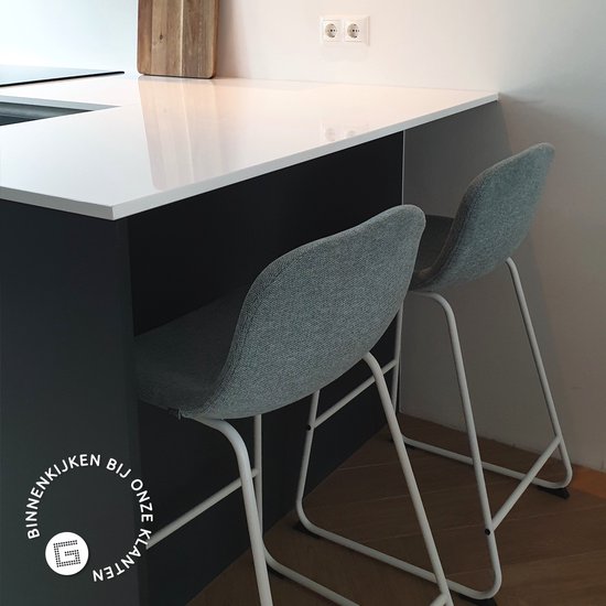 ML-Design Barkrukken Set van 2 Mosterd 75 cm Stoffen Bekleding