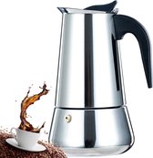 Espressomachine - buikvorm - 12 kopjes/600 ml - gemaakt van roestvrij staal - geschikt voor dagelijks gebruik in koffieshops, kantoren en woningen