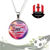 RVS ketting met PSV Hanger - Voetbal ketting - PSV - 25mm - Voetbalclub - Voetbal