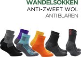 Norfolk - Wandelsokken - 2 paar - Anti Blaren Merino wol sokken met demping - Snelle Vochtopname Outdoorsokken - Leonardo QTR - Grijs - 39-42