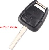 Autosleutel behuizing geschikt voor Opel sleutel 3 knoppen met HU43 sleutelblad.