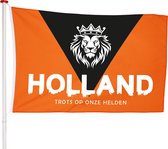 EK Vlag Holland Trots Op Onze Helden 200x300cm - Kwaliteitsvlag - Geschikt voor buiten - Versiering - Vlaggen - Voetbal - Oranje - Nederland - EK 2024