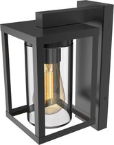 Applique Calex Naples - E27 - Lampe d'extérieur résistante aux intempéries - Capteur jour/nuit - Facile à monter - Design élégant - Zwart - Source lumineuse incluse - Lampe complète