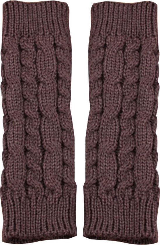Jumada's - Lange polswarmers - Donker bruin - Vingerloze handschoenen